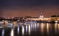 Lovers bridge paris at night Royalty Free Stock Photo