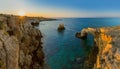Lovers bridge at sunrise in Ayia Napa Cyprus Royalty Free Stock Photo