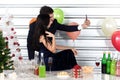 Lovers drink to celebrate the new year Romantically