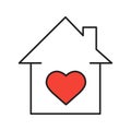 Lovers home linear icon