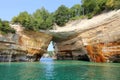 Lovers Leap Arch, Pictured Rocks National Lakeshore of Lake Superior, Munising, Michigan, USA Royalty Free Stock Photo