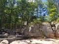 Lovers leap rock stair case on rock bluffs or hill