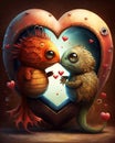 Love. Monsters and hearts. lovers