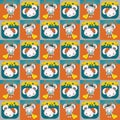 Mice lovers seamless pattern