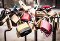 Lovers Padlocks Attached To A Gate On The Former Berlin Wall, Ge Royalty Free Stock Photo