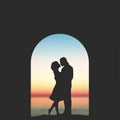 The Lovers Under The Sunset Royalty Free Stock Photo