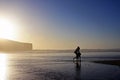 Lovers walking on the beach