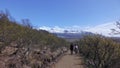 Lovers On Walkway To Mountains Viewpoint And Valley With Young Leaves Royalty Free Stock Photo