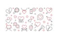 Lovesickness vector minimal illustration in thin line style Royalty Free Stock Photo