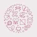 Lovesickness vector round outline modern illustration Royalty Free Stock Photo