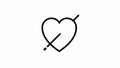 Lovestruck or arrow through heart icon animation