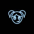 lovestruck girl face icon in neon style. One of emotions collection icon can be used for UI, UX