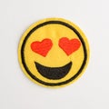 Lovey dovey emoji patch Royalty Free Stock Photo