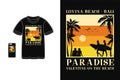 Lovina beach Bali t shirt design silhouette retro vintage style