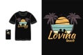 Lovina beach t shirt design silhouette retro vintage style
