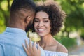 Loving african-american couple hugging in the park Royalty Free Stock Photo