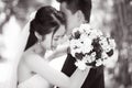 Loving asian newly-wed couple Royalty Free Stock Photo