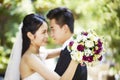 Loving asian newly-wed Royalty Free Stock Photo