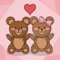 Loving bears couple animal baby heart decoration