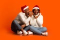 Loving Black Guy Whispering Christmas Secret To His Excited Girlfriend