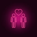 loving boys icon. Elements of Valentine in neon style icons. Simple icon for websites, web design, mobile app, info graphics Royalty Free Stock Photo