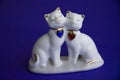 Loving cats clay statuette Royalty Free Stock Photo