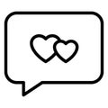 Loving chat, chat bubble Isolated Vector Icon which can be easily modified or edited Royalty Free Stock Photo