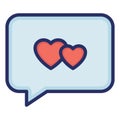 Loving chat, chat bubble Isolated Vector Icon which can be easily modified or edited Royalty Free Stock Photo