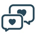 Loving chat, chat bubble Isolated Vector Icon which can be easily modified or edited Royalty Free Stock Photo