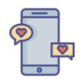 Loving chat on mobile Isolated Vector icon that can be easily modified or edited Royalty Free Stock Photo