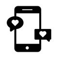 Loving chat on mobile Isolated Vector icon that can be easily modified or edited Royalty Free Stock Photo