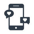 Loving chat on mobile Isolated Vector icon that can be easily modified or edited Royalty Free Stock Photo