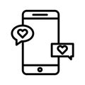 Loving chat on mobile Isolated Vector icon that can be easily modified or edited Royalty Free Stock Photo