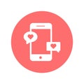 Loving chat on mobile Isolated Vector icon that can be easily modified or edited Royalty Free Stock Photo