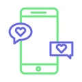 Loving chat on mobile Isolated Vector icon that can be easily modified or edited Royalty Free Stock Photo