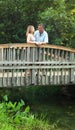 Loving Couple on a Bridge Royalty Free Stock Photo