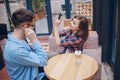 Loving couple in a cafe Royalty Free Stock Photo