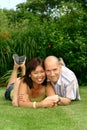 Loving couple, chinese female with european male