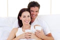 Loving couple drinking coffee Royalty Free Stock Photo