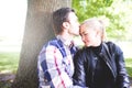 Loving couple enjoying a tender kiss Royalty Free Stock Photo