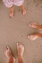 Loving couple feet in the sand Royalty Free Stock Photo