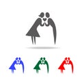 a loving couple holds a heart icon. Elements of Valentine's Day in multi colored icons. Premium quality graphic design icon. Simp Royalty Free Stock Photo