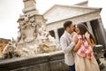Loving couple, man and woman traveling on holidays in Rome Royalty Free Stock Photo