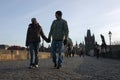 Loving couple in Prague Royalty Free Stock Photo