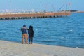 Loving couple at the seashore