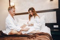 Couple in a hotel Royalty Free Stock Photo