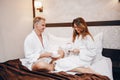 Couple in a hotel Royalty Free Stock Photo