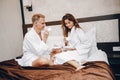 Couple in a hotel Royalty Free Stock Photo