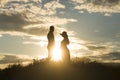 Loving couple at sunset