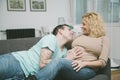 Loving couple wait for baby Royalty Free Stock Photo